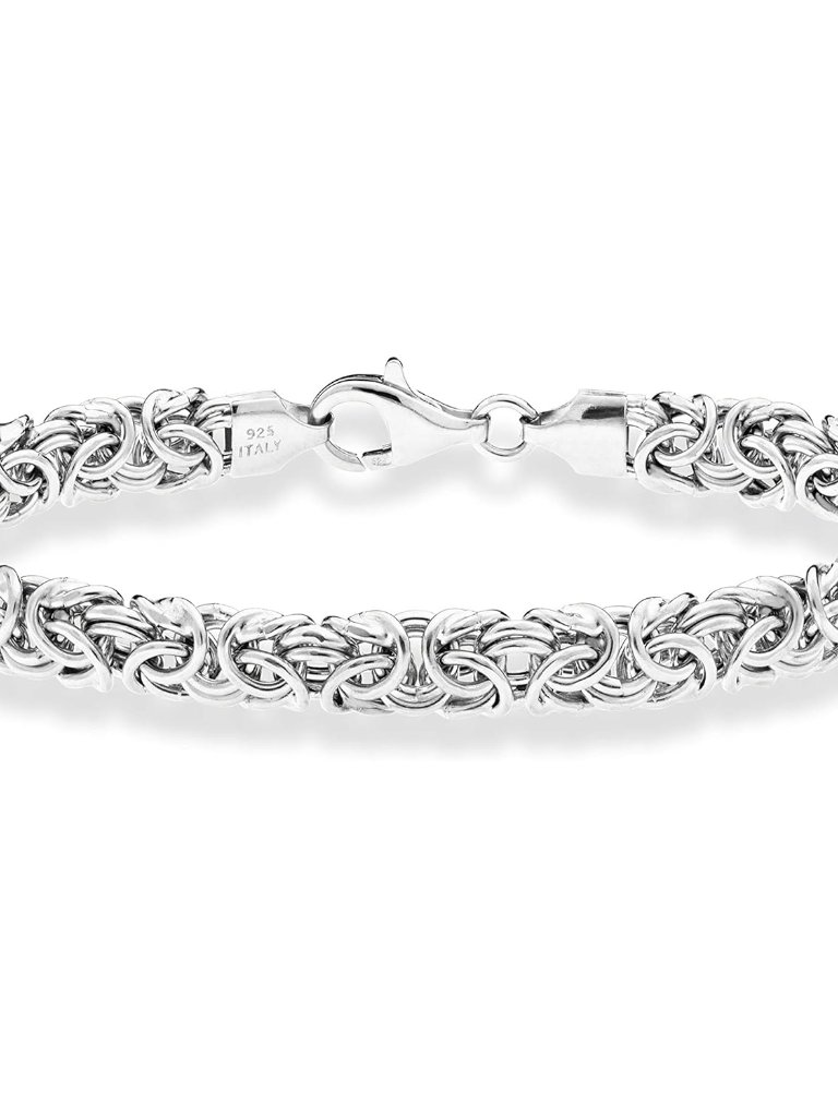 Italian Handmade 925 Sterling Silver Byzantine Bracelet For Women